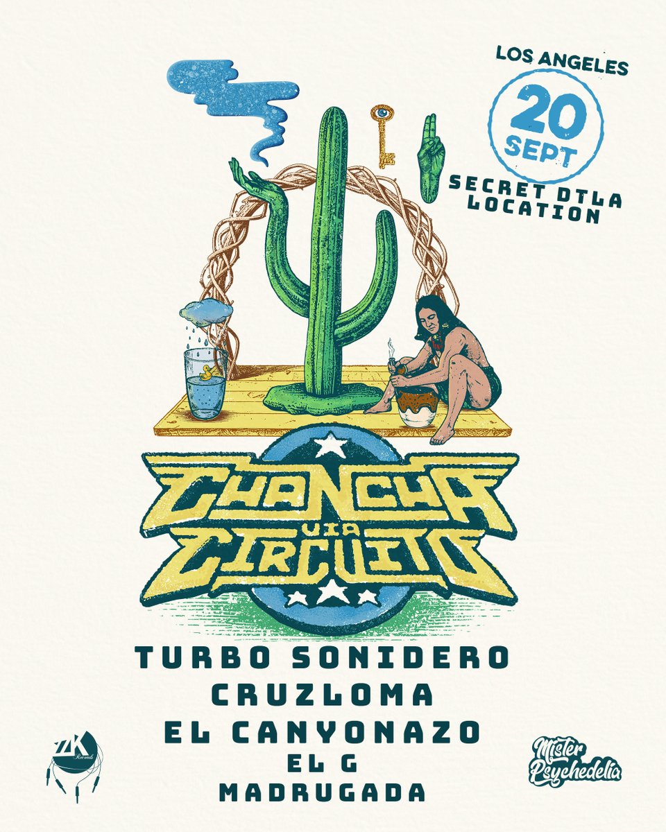 ZZK Records (@zzkrecords) on Twitter photo 🌀 #LA ! Saturday, Sept 20... <a href="/ChanchaVia/">Chancha Via Circuito</a> lands in DTLA for a night of folkloric futurist beats.
🇦🇷 Chancha Via Circuito
🇲🇽 <a href="/TurboSonidero/">Turbo Sonidero</a>
🇪🇨 Cruzloma
🇨🇺 <a href="/elcanyonazo/">Canyon Cody</a> (<a href="/SubsueloCrew/">Subsuelo</a> )
+ 🎧 El G <a href="/grantcdull/">Grant C. Dull</a> & Dj #madrugada
📍 Secret DTLA Location
🎟️ eventbrite.com/e/chancha-via-… 🌀 #LA ! Saturday, Sept 20... <a href="/ChanchaVia/">Chancha Via Circuito</a> lands in DTLA for a night of folkloric futurist beats.
🇦🇷 Chancha Via Circuito
🇲🇽 <a href="/TurboSonidero/">Turbo Sonidero</a>
🇪🇨 Cruzloma
🇨🇺 <a href="/elcanyonazo/">Canyon Cody</a> (<a href="/SubsueloCrew/">Subsuelo</a> )
+ 🎧 El G <a href="/grantcdull/">Grant C. Dull</a> & Dj #madrugada
📍 Secret DTLA Location
🎟️ eventbrite.com/e/chancha-via-…