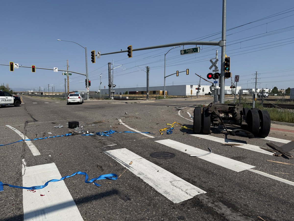 Aurora Police Dept (@aurorapd) on Twitter photo UPDATE: 2 adults were evaluated by medical personnel and one man was taken to the hospital as a precaution. Special thanks to <a href="/AuroraFireDpt/">Aurora Fire Rescue</a> for assisting with evacuating passengers off the train.
Due to damage to the crossing signals and roadway debris, we expect the roads to UPDATE: 2 adults were evaluated by medical personnel and one man was taken to the hospital as a precaution. Special thanks to <a href="/AuroraFireDpt/">Aurora Fire Rescue</a> for assisting with evacuating passengers off the train.
Due to damage to the crossing signals and roadway debris, we expect the roads to