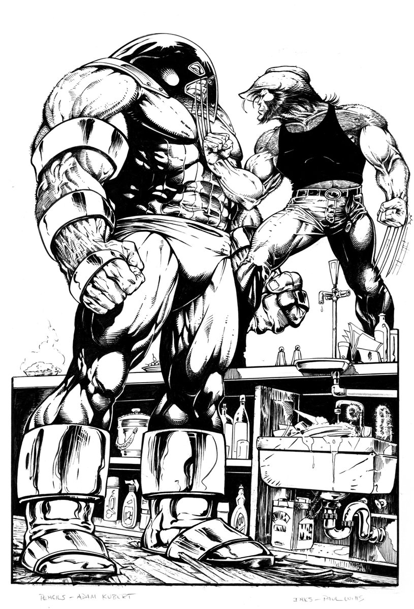 inkerdude's tweet image. Still busy working on inks for the X-Men ELSEWHEN project, but I thought I'd take a moment and post a page I inked (for fun) last year by @AdamKubert. @Demonpuppy @ClassicMarvel_ @philhester @comicbookaddt