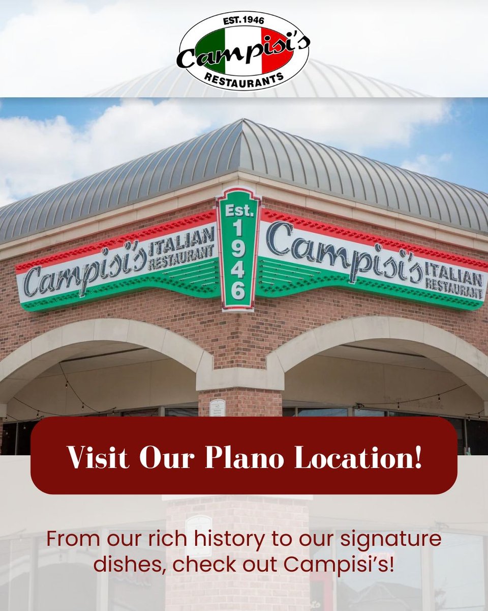 Searching for the best Italian food in Plano?  We recently dropped a blog sharing why this location is a go-to for family outings, casual dinners, and unforgettable Italian classics. Read now: campisis.us/italian-food-i…