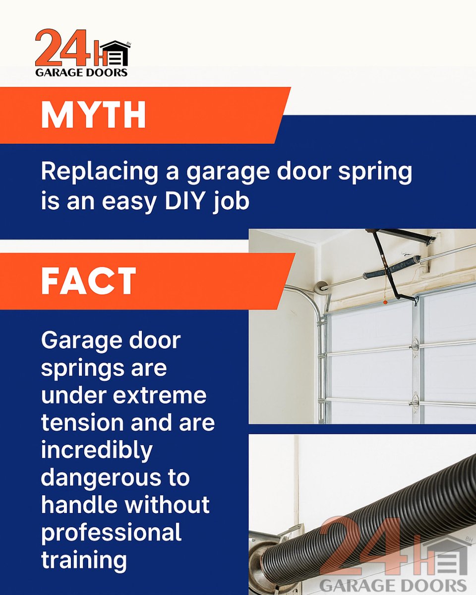 24HGarageDoor's tweet image. Think replacing a garage door spring is an easy DIY? Don&apos;t risk serious injury or costly damage. Trust the experts!

📞 Call us: (203) 489-2043
🧡 24H Garage Doors
24hourgaragedoorsct.com/blog/broken-ga…

#caragedoorsafety #springrepair #professionalservice