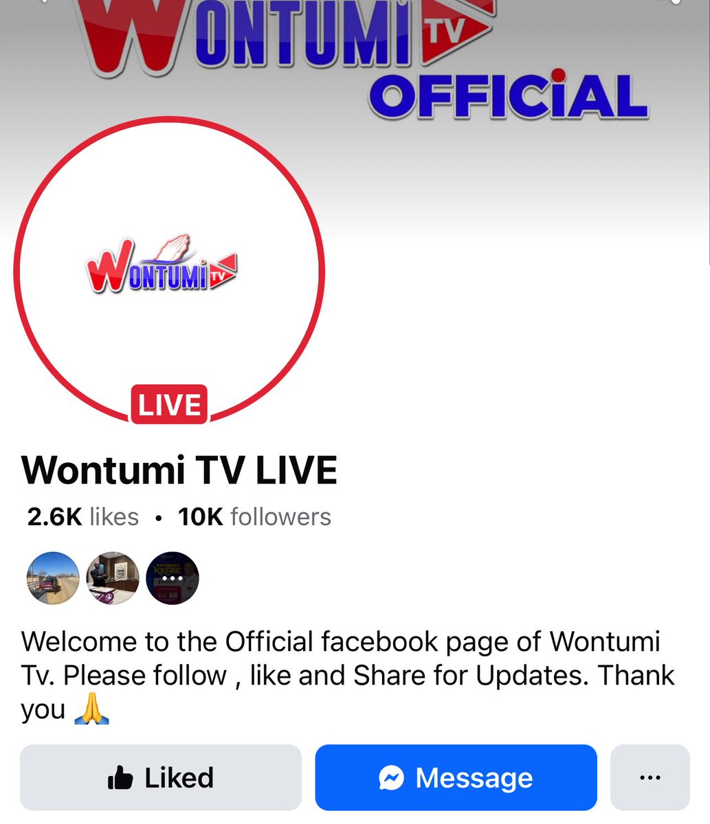 This is our new page …. Wontumi TV LIVE

kindly follow the new page and share 🙏 

facebook.com/share/19SARsrt…