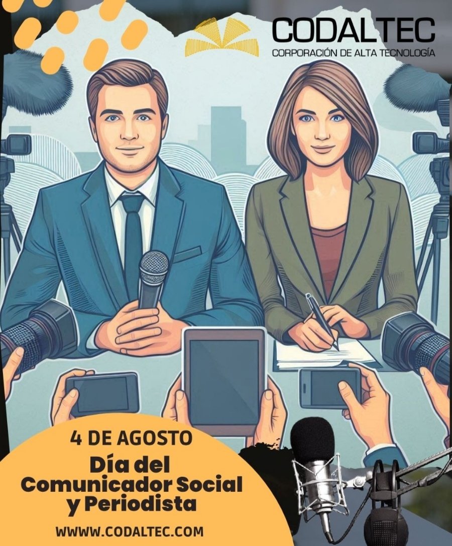 Codaltec's tweet image. 📰🎙️ Hoy celebramos a quienes con ética y pasión informan, conectan y transforman.

¡Feliz Día del Comunicador Social y Periodista! 👏

#SomosGSED #DíaDelComunicador #CODALTEC #ComunicarEsServir #PeriodismoConPropósito