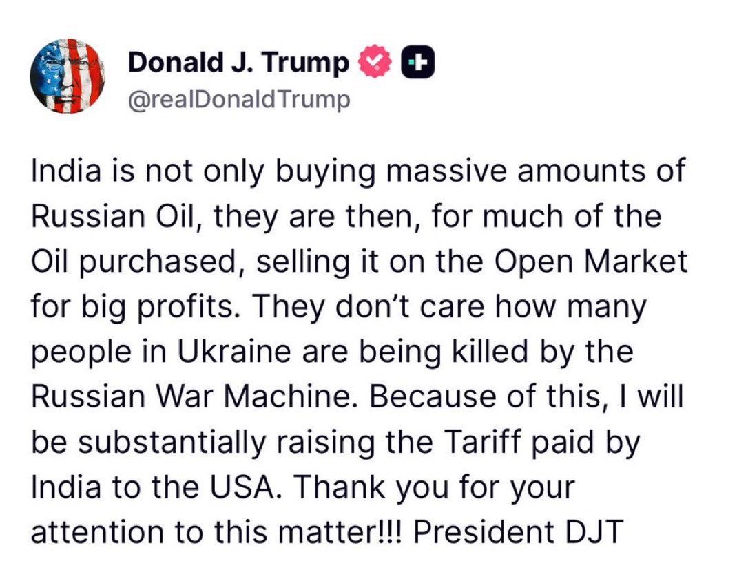 Manish Tewari (@manishtewari) on Twitter photo Don’t loose sleep on it.
<a href="/realDonaldTrump/">Donald J. Trump</a> .
Your nation sent the seventh fleet into the Bay of Bengal in 1971 to deter us from reordering the political map of South Asia.
We withstood that .
We have enough resilience as a nation to withstand your Tariff threat.
Thank you Don’t loose sleep on it.
<a href="/realDonaldTrump/">Donald J. Trump</a> .
Your nation sent the seventh fleet into the Bay of Bengal in 1971 to deter us from reordering the political map of South Asia.
We withstood that .
We have enough resilience as a nation to withstand your Tariff threat.
Thank you