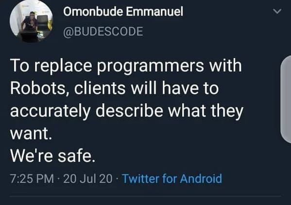 coding_genius1's tweet image. We are  absolutely safe😂😂😂💯 #codingmemes #techmeme