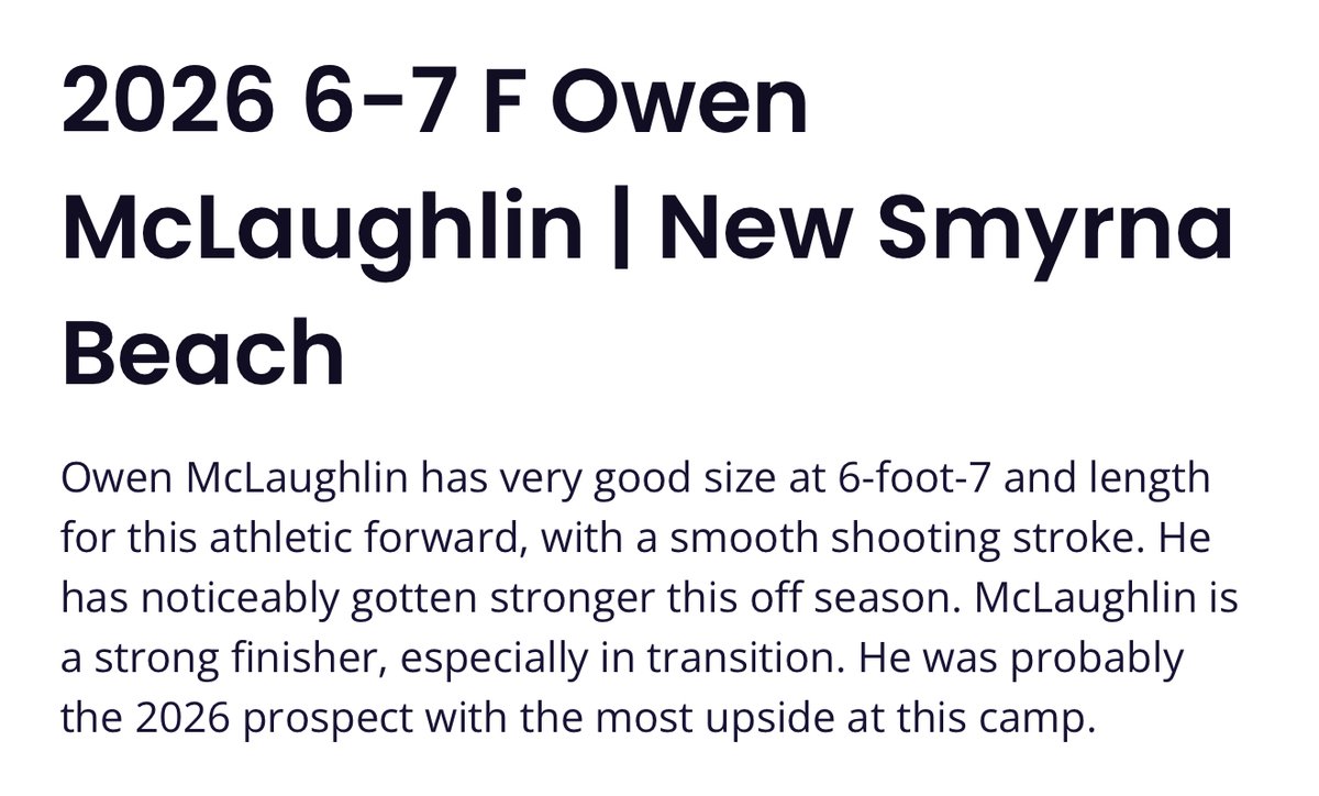 Owen McLaughlin (basketball) (@owenmcl2026) on Twitter photo I had a great time at the <a href="/UTampaMBB/">Tampa Men's Basketball</a> Elite Camp. Appreciate the evaluation <a href="/thehoopvibe/">ᴊᴀᴋᴇ ᴘᴇʀᴘᴇʀ</a>! <a href="/LincDarner/">Linc Darner</a> <a href="/DexterGooding/">Dexter Gooding</a> <a href="/GarrettPutman23/">Garrett Putman</a> I had a great time at the <a href="/UTampaMBB/">Tampa Men's Basketball</a> Elite Camp. Appreciate the evaluation <a href="/thehoopvibe/">ᴊᴀᴋᴇ ᴘᴇʀᴘᴇʀ</a>! <a href="/LincDarner/">Linc Darner</a> <a href="/DexterGooding/">Dexter Gooding</a> <a href="/GarrettPutman23/">Garrett Putman</a>