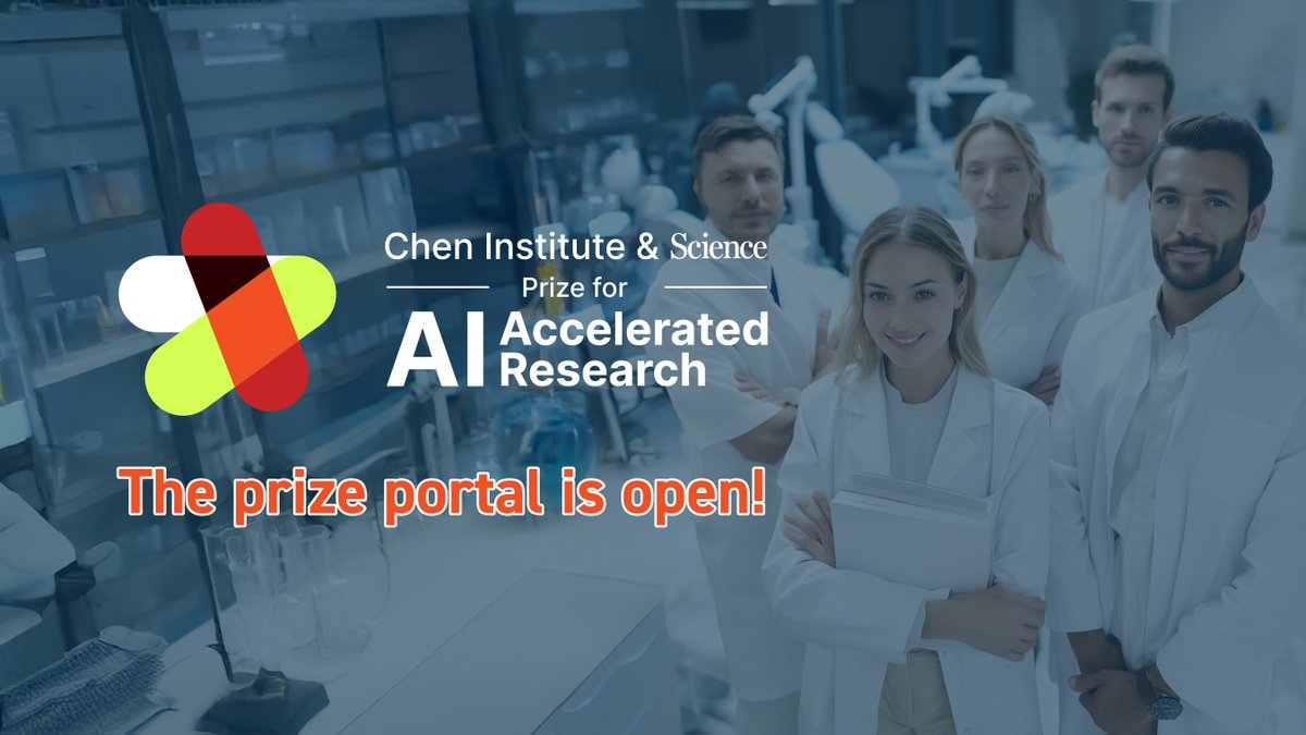Tianqiao & Chrissy Chen Institute (@cheninstitute) on Twitter photo It's time! The application portal for the 2025 Chen Institute and <a href="/ScienceMagazine/">Science Magazine</a> AI Prize has now opened. Submit your original research essay for a chance to win a grand prize of $30,000, have your essay published in Science Magazine, and for a 5-year subscription to Science. It's time! The application portal for the 2025 Chen Institute and <a href="/ScienceMagazine/">Science Magazine</a> AI Prize has now opened. Submit your original research essay for a chance to win a grand prize of $30,000, have your essay published in Science Magazine, and for a 5-year subscription to Science.