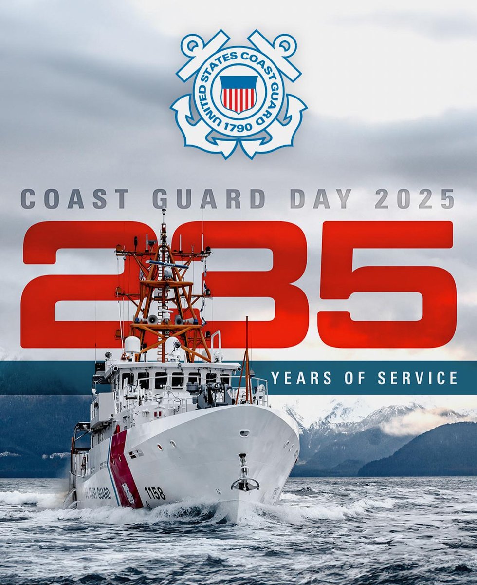 USCGSoutheast (@uscgsoutheast) on Twitter photo Happy #CoastGuardDay!
Today, we honor 235 years of unwavering service by the <a href="/USCG/">U.S. Coast Guard</a>.
From safeguarding our shores and supporting maritime commerce to responding swiftly in times of crisis, your Coast Guard men and women stand watch and remain #SemperParatus - #AlwaysReady. Happy #CoastGuardDay!
Today, we honor 235 years of unwavering service by the <a href="/USCG/">U.S. Coast Guard</a>.
From safeguarding our shores and supporting maritime commerce to responding swiftly in times of crisis, your Coast Guard men and women stand watch and remain #SemperParatus - #AlwaysReady.