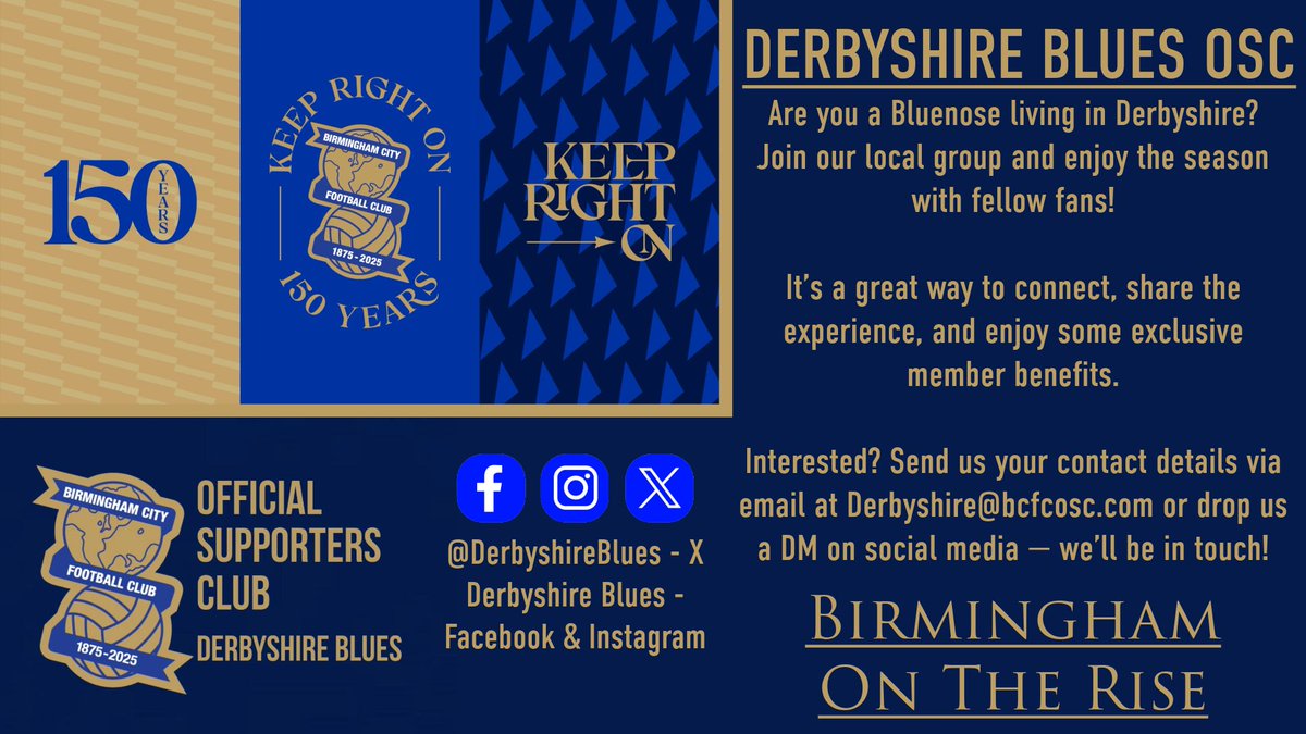 📣 Want to join the Derbyshire Blues?
Drop us a DM or email Derbyshire@bcfcosc.com to get involved!
Let’s back the Blues together this season 🔵
#BCFC #KRO #DerbyshireBlues