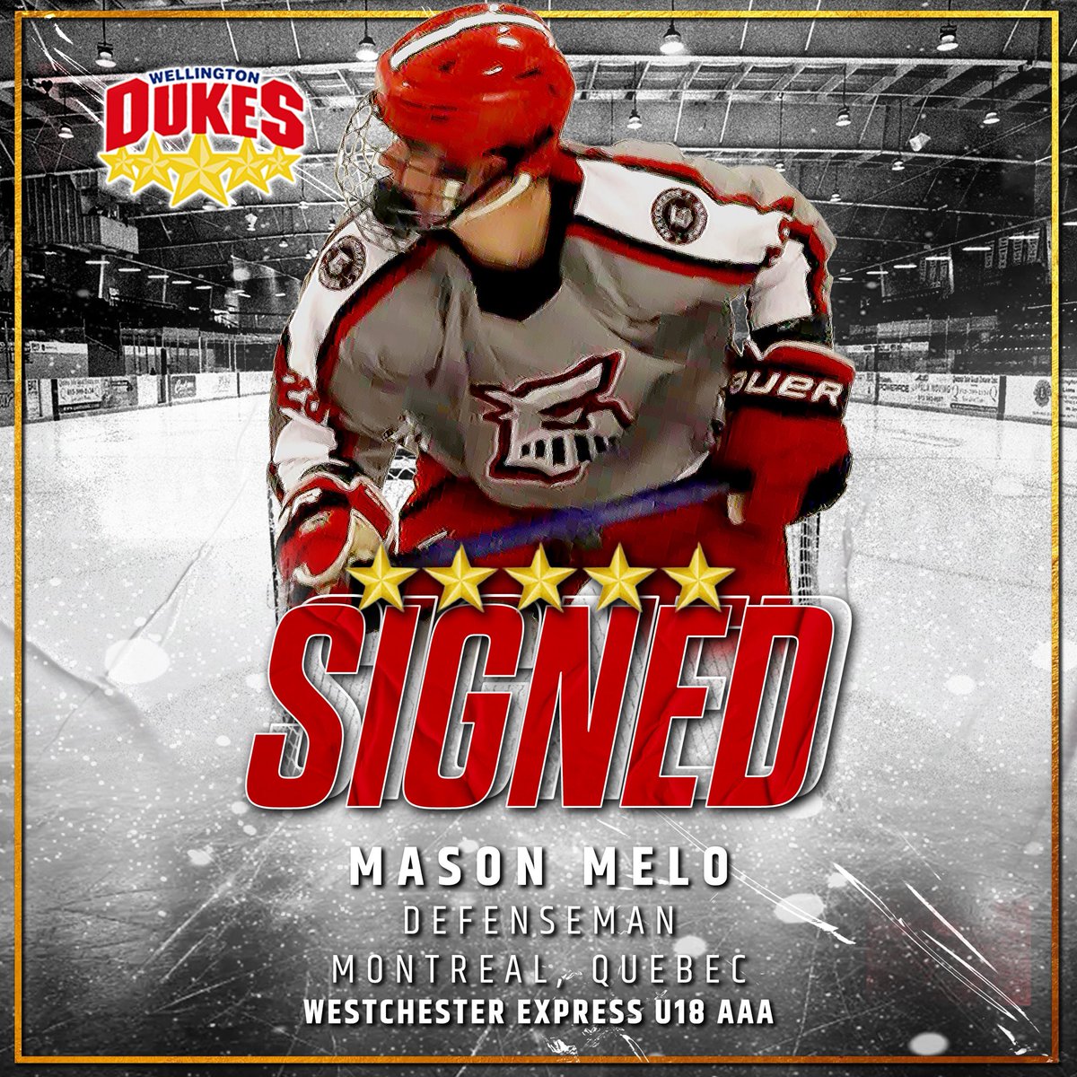 The Wellington Dukes are excited to announce the signing of 2007 born defenseman Mason Melo! The Montreal, Quebec native played last season with the Westchester Express U18 AAA. 

Welcome to Welly, Mason!