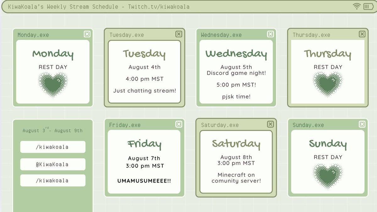 WAHHH FORGOT TO POST STREAM SCHEDULE 🐨😭😂