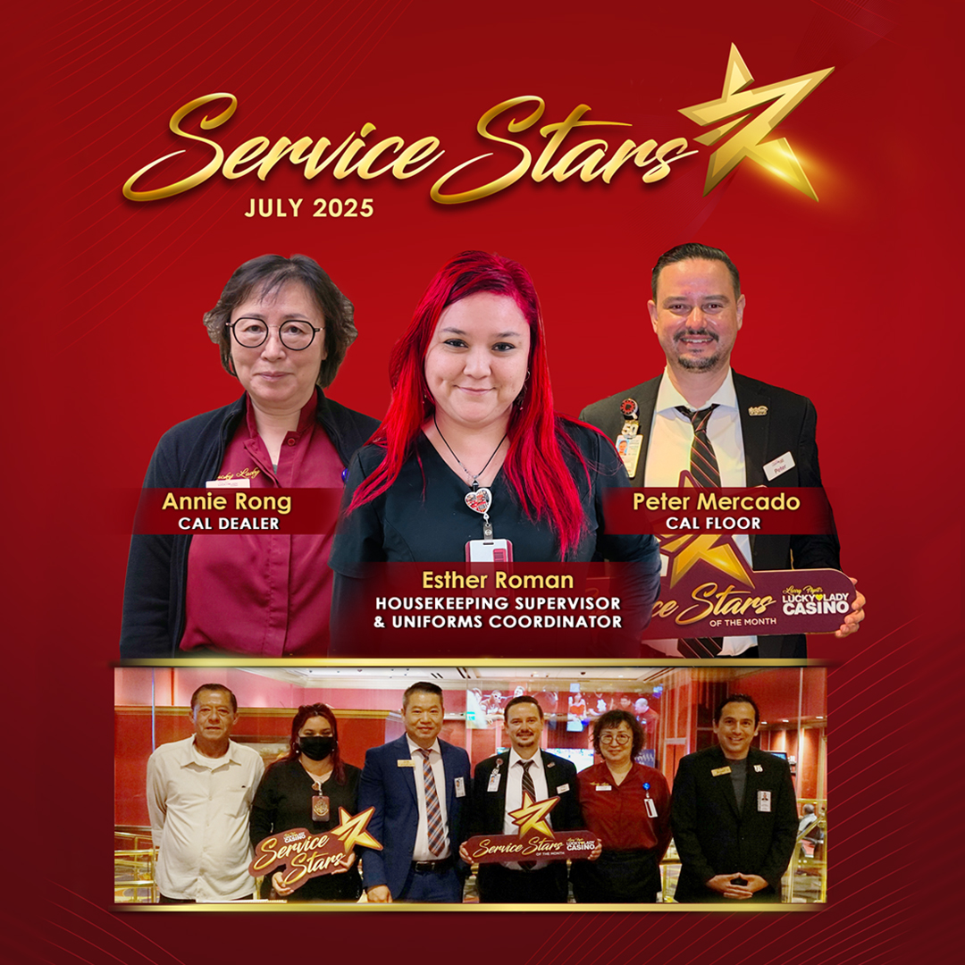 LarryFlyntsLL's tweet photo. βοΈBig cheers to our July Service Stars! πͺ Your hard work lights up Lucky Lady and we're so grateful for all you do. Your Dedication shines every day and we are proud to recognize you! πβ
β
#LuckyLadyLegends #ServiceStars #ShineBright #lfluckylady #LuckyLadyCasino #Casino β https://t.co/4VOe6cR2bx