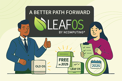 NComputing's tweet image. 2025 LEAF OS Trade-Up: Free Licenses &amp;amp; Discounted Hardware
Considering alternatives to Stratodesk NoTouch OS? Get free LEAF OS licenses for 2025, repurpose RX-series at a discounted rate, or save on RX540/RX580. Trade up! 
zurl.co/2YpBs #Stratodesk #NoTouchOS #VDI