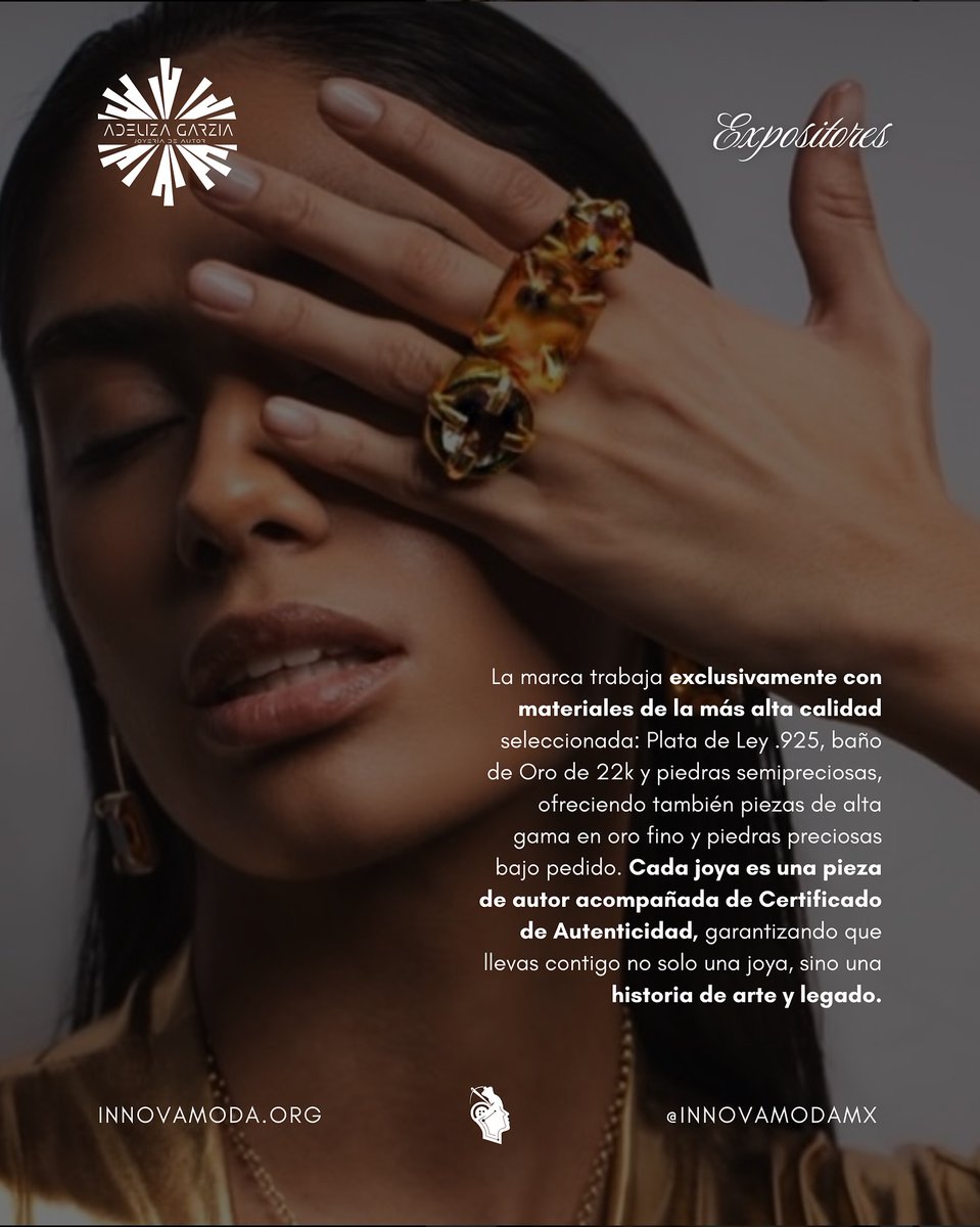 TjInnovadora's tweet image. ✨En #InnovaModa2025 damos la bienvenida a ADELIZA GARZIA, una marca que transforma la joyería en arte y celebra la autenticidad de cada persona

¡Ya viene @InnovaModa_Mx!

📅 Domingo 17/Agosto
📍 Hotel Castillos del Mar
🎟️ Boletos YA A LA VENTA ⤵️

eventbrite.com/e/innovamoda-c…
