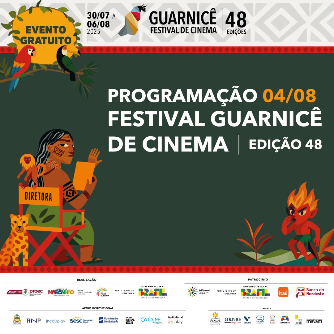 cineguarnice's tweet photo. 🎬 Segunda-feira é dia de filme, sim! E o Guarnicê tá pronto pra transformar seu começo de semana em pura diversão.

📅 Confira a programação completa no site https://t.co/MSXD84EfOg https://t.co/xbgK4Ycoes