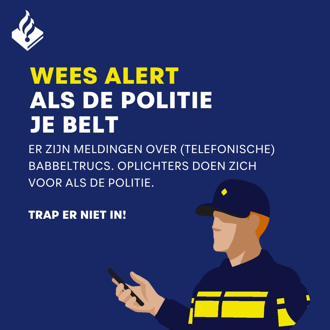 De meldkamer politie van de eenheid Noord-Holland wordt vanavond overspoeld met meldingen van nepagenten. Laat niemand binnen, geeft niets af, check bij 112. Ook meldingen van banken om je pas af te geven kloppen niet.