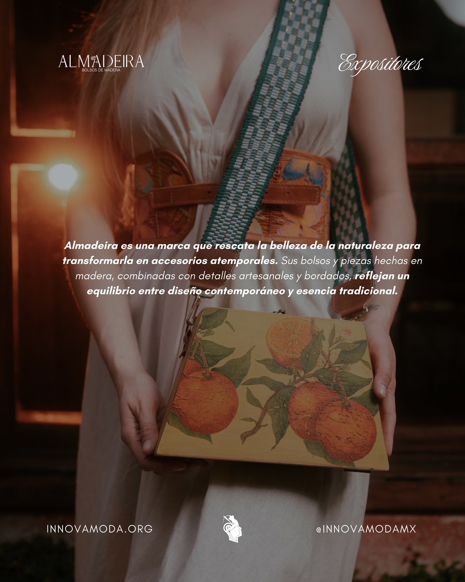 TjInnovadora's tweet image. 👜 En #InnovaModa2025 recibimos a Almadeira, marca que convierte madera en arte y diseño, creando bolsos y accesorios únicos que celebran la autenticidad y la elegancia artesanal

📅 Domingo 17/Agosto
📍 Hotel Castillos del Mar
🎟️ Boletos YA A LA VENTA ⤵️

eventbrite.com/e/innovamoda-c…