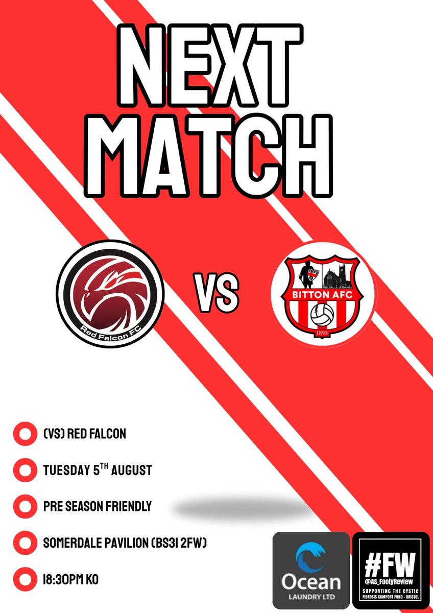 Bitton AFC Reserves (@bittonreserves) on Twitter photo We travel to <a href="/RedFalconMenFC/">Red Falcon FC</a> tomorrow night for our second pre season fixture.
#UPTHETON🔴⚪️🔴⚪️ We travel to <a href="/RedFalconMenFC/">Red Falcon FC</a> tomorrow night for our second pre season fixture.
#UPTHETON🔴⚪️🔴⚪️