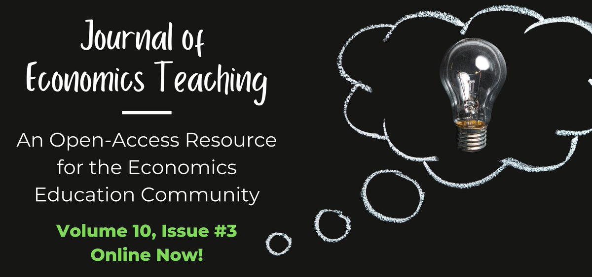 A new semester is around the corner, which means it’s time to get inspired with fresh ideas. 

Over the next few days, we’ll highlight papers on:
📊 Poster projects
📰 Policy vs. media
🧑‍💻 Excel in gen ed
🎧 Data &amp; podcasts

Start exploring today: journalofeconomicsteaching.org/category/vol_1…