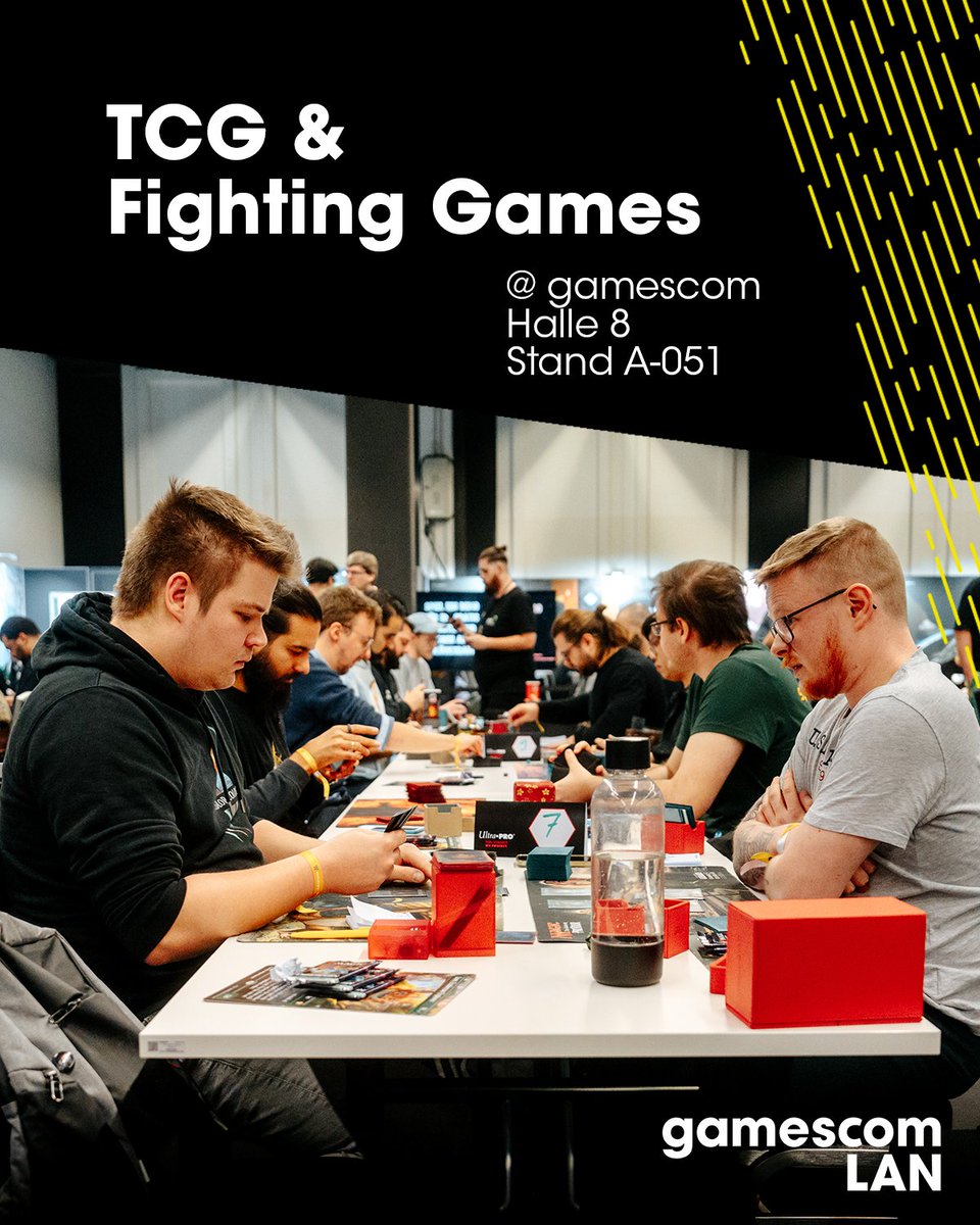 Was wären wir für eine gamescom LAN, wenn wir nicht auch wieder TCG &amp; Fighting Games an den Start holen? Genau. ☝️

Den ersten Vorgeschmack gibt’s bereits an unserem gamescom-Stand. Mit besonderen Partnern. Sollte man nicht verpassen. Wurde mir gesagt… 🤭

#3TageLAN #gamescomLAN