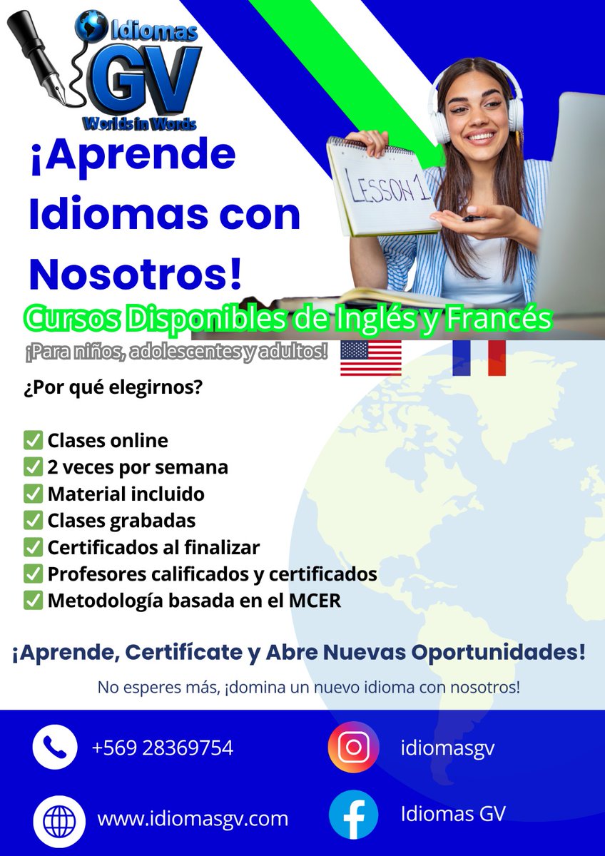 Yo estoy haciendo un curso de inglés con Idiomas GV y les puedo decir que las clases son muy dinámicas, al final de cada mes hacen dinámicas con todos los estudiantes y aprendemos mucho de vocabulario y conversación. 

Aunque a veces siento que no hablo bien, actualmente entiendo