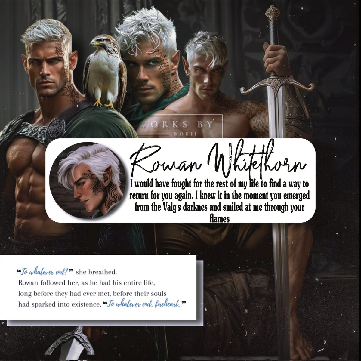 𝒀𝒐𝒖 𝒄𝒐𝒍𝒍𝒆𝒄𝒕 𝒔𝒄𝒂𝒓𝒔 because you want  proof that you are paying for  whatever sins you've committed.     And I know this because I've been  doing the same damn thing for two  hundred years.    

Independent Rowan Whitethorn of SJM's Throne of Glass.
<a href="/artworksbyrokii/">Artworks by Rokii</a>