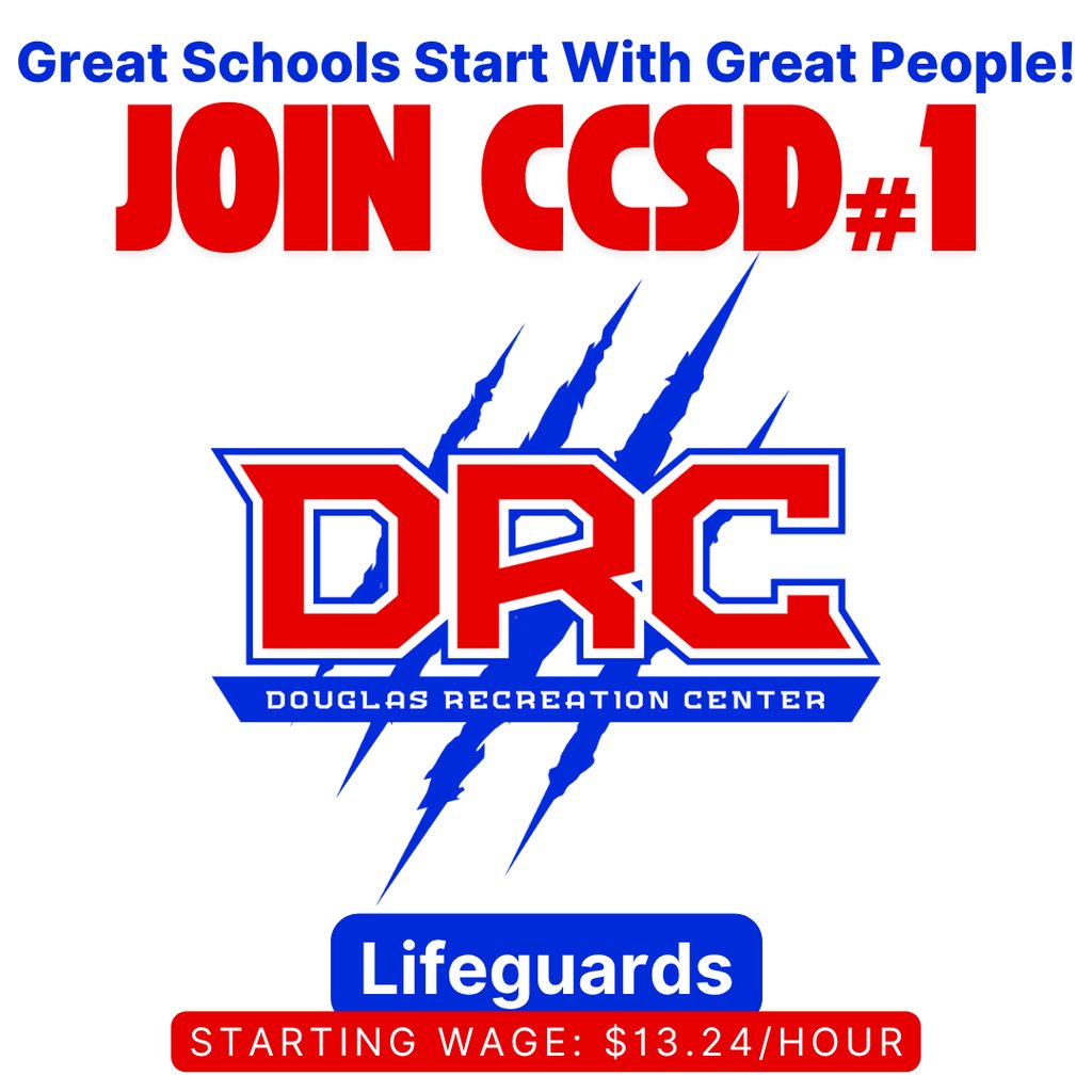 Douglas Recreation Center is searching for Lifeguards!

Starting pay:  $13.24/hour

Apply here: applitrack.com/ccsd1/onlineap…