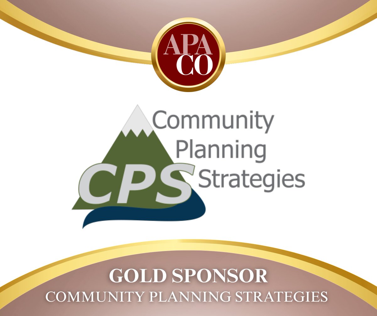 🎉 We're thrilled to welcome our newest sponsor, Community Planning Strategies!

Your support helps us advance planning excellence across the state. Thank you for investing in a better future for Colorado! 🌄
