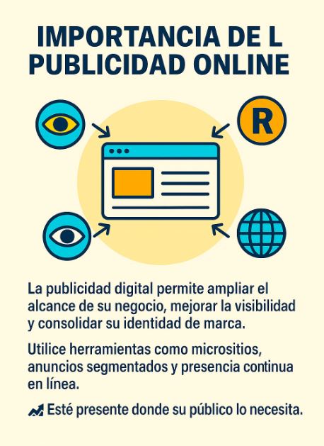 📣La publicidad digital permite ampliar el alcance de su negocio, mejorar la visibilidad y consolidar su identidad de marca.  📈 
💻 Utilice herramientas como micrositios, anuncios segmentados y presencia continua online.  
#PáginasAmarillasDeEtecsa