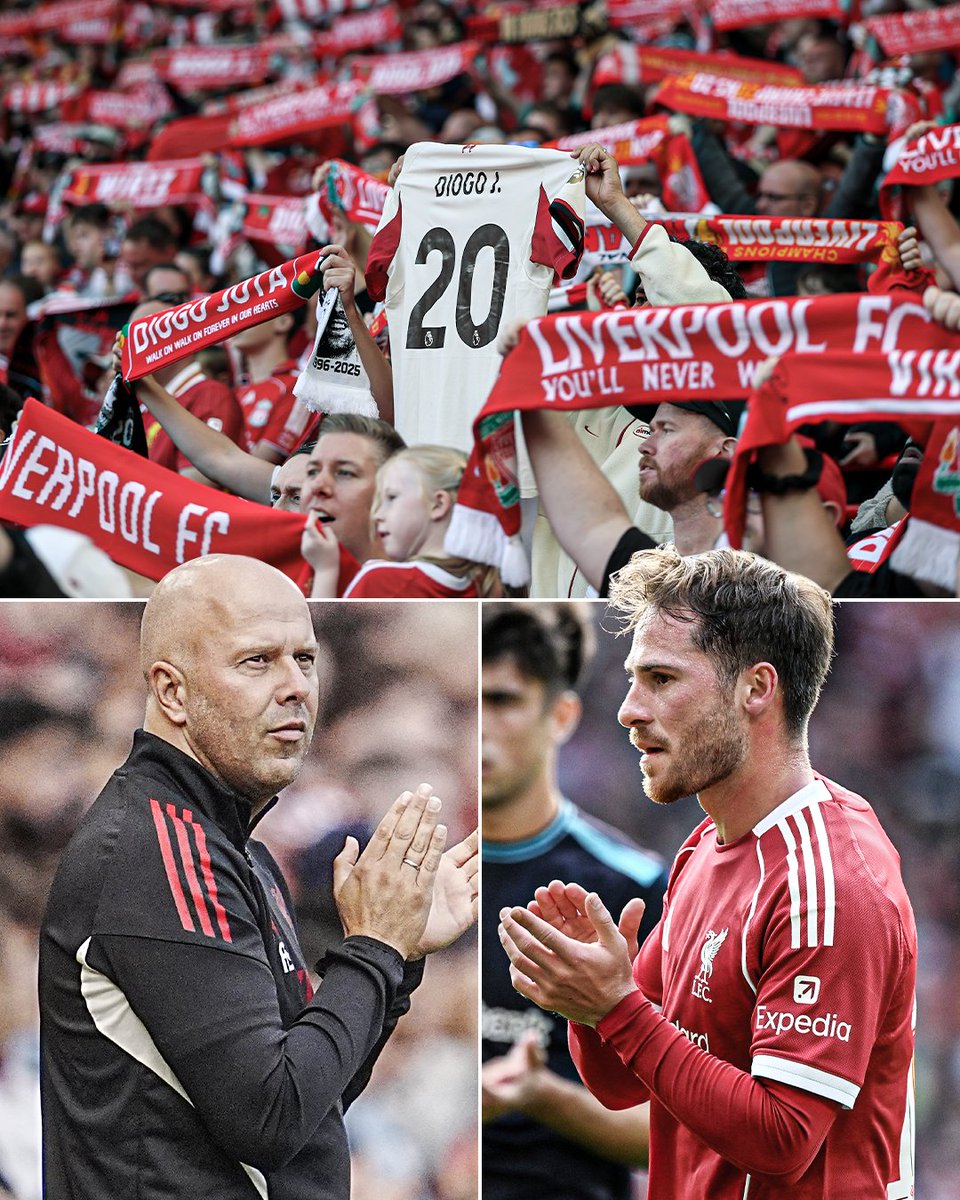 Liverpool honored the late Diogo Jota in their first match at Anfield since his passing ❤️ 🙏