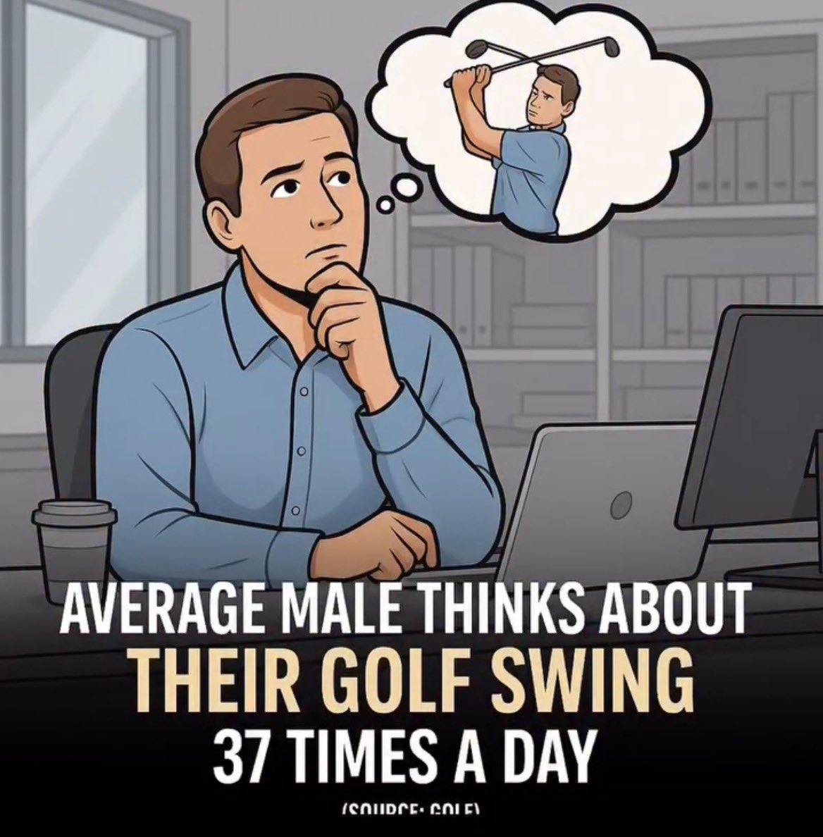 PGATUOR's tweet photo. How many times a day do you think about your golf swing? https://t.co/thzVW1ZdvF