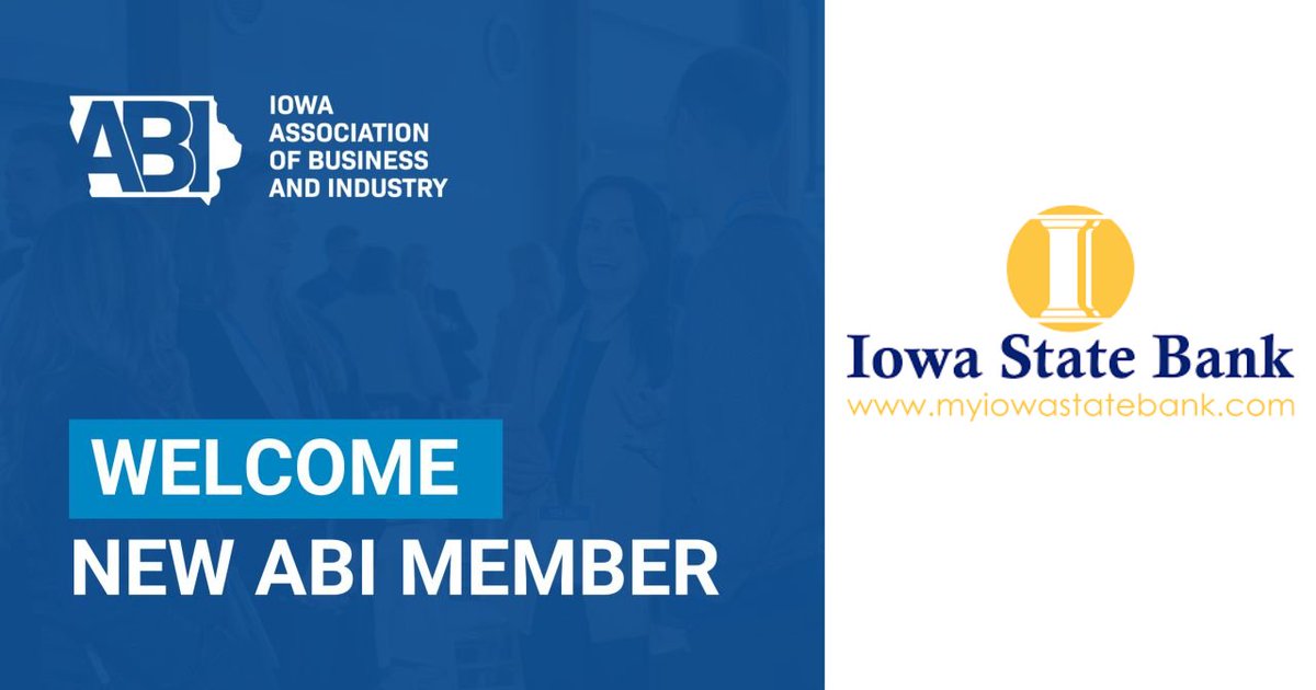 Welcome to ABI, Iowa State Bank &amp; Trust Co.! 👋 Headquartered in Fairfield, ISB has spent 90+ years growing w/ its communities—offering people-first banking built on trust, local roots, &amp; lasting relationships. Check out their services at myiowastatebank.com

#NewMemberMonday