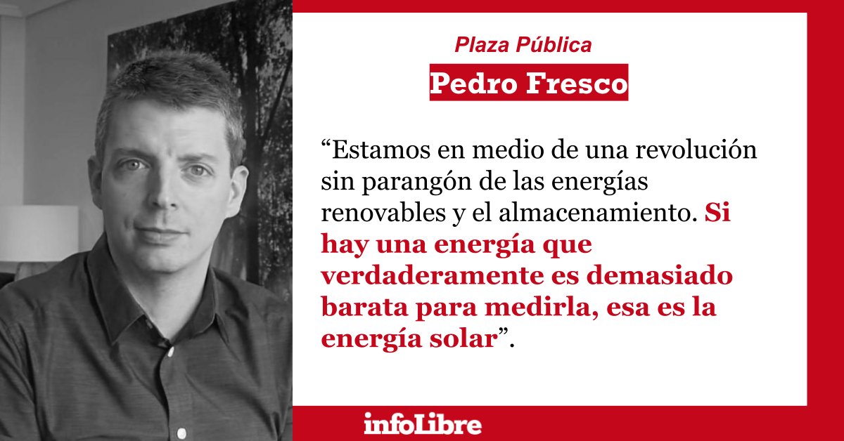 infoLibre (@_infolibre) on Twitter photo "Que se siga apostando por la energía nuclear como estrategia de descarbonización es sencillamente de una miopía estratégica pavorosa".
'La miopía nuclear', por <a href="/PedroFresco/">Pedro Fresco</a> ow.ly/3hOZ50WzmQE "Que se siga apostando por la energía nuclear como estrategia de descarbonización es sencillamente de una miopía estratégica pavorosa".
'La miopía nuclear', por <a href="/PedroFresco/">Pedro Fresco</a> ow.ly/3hOZ50WzmQE