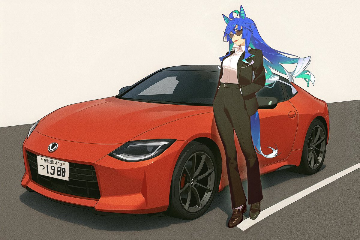 #大人ウマ娘シリーズ 
ツインターボ
ニチ産
フェアレディ"U" ツインターボ仕様
アシ車でも刺激的なものがいいと探していたところ本業のF1のスポンサーからレースの報酬としてもらった。刺激的な走りができる一方で二人乗りなので家族には不評だが本人は全く気にしていない。というかアシ車ではない。 
