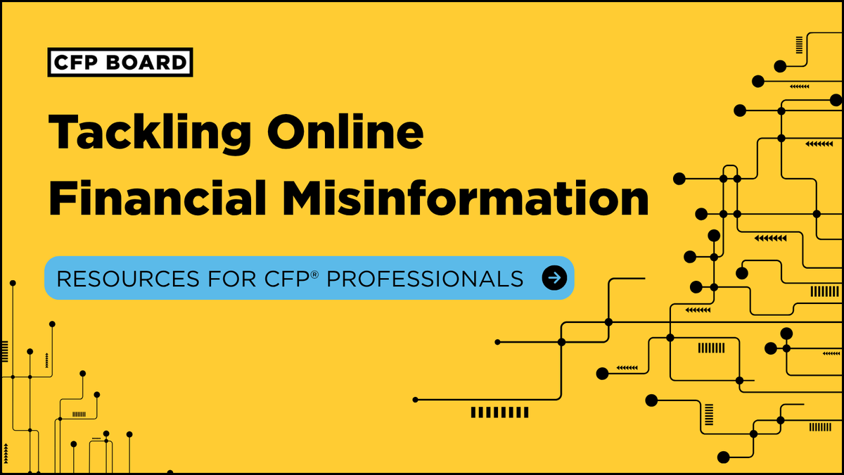 CFPBoard's tweet photo. Financial misinformation is everywhere. Influencers, celebrities and AI-generated posts are spreading bad advice. #CFPpros can help cut through the noise. Use these resources to stay accurate and follow the Code and Standards: https://t.co/m5tboR49Wj
#MisinformationMonday #CFPPro