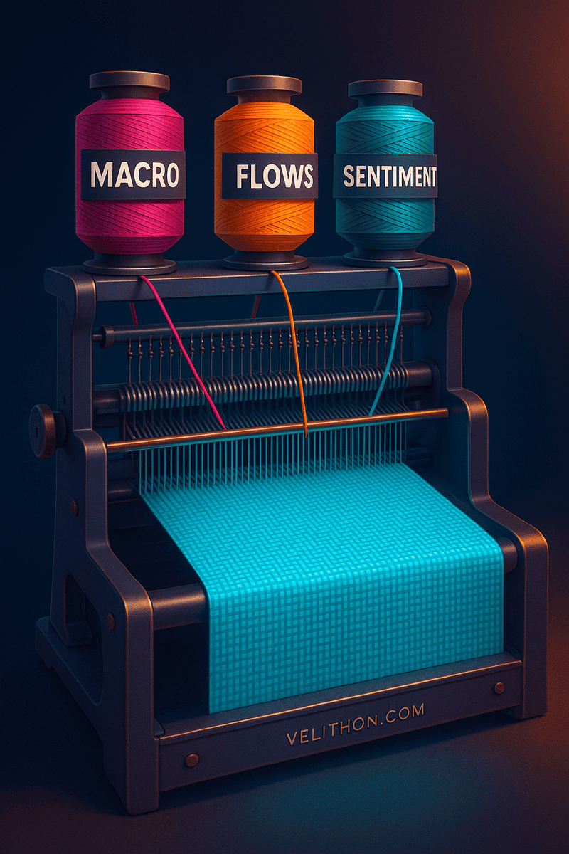 velithon's tweet image. Fragments don’t make decisions. Patterns do. 
Velithon weaves macro context, flows and sentiment into one fabric you can act on.

velithon.com

#Velithon #FromFragmentsToPatterns #DecisionDesign 🧵✨