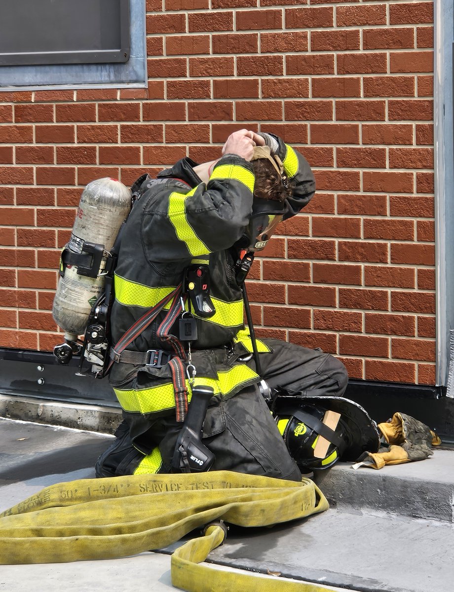 II) Training Evolutions: All members were on SCBA (self contained breathing apparatus) air &amp; in full PPE (personal protective equipment) during the evolution. Artificially generated "theatrical" smoke was utilized to create the near-zero visibility.
Group 2 on duty.