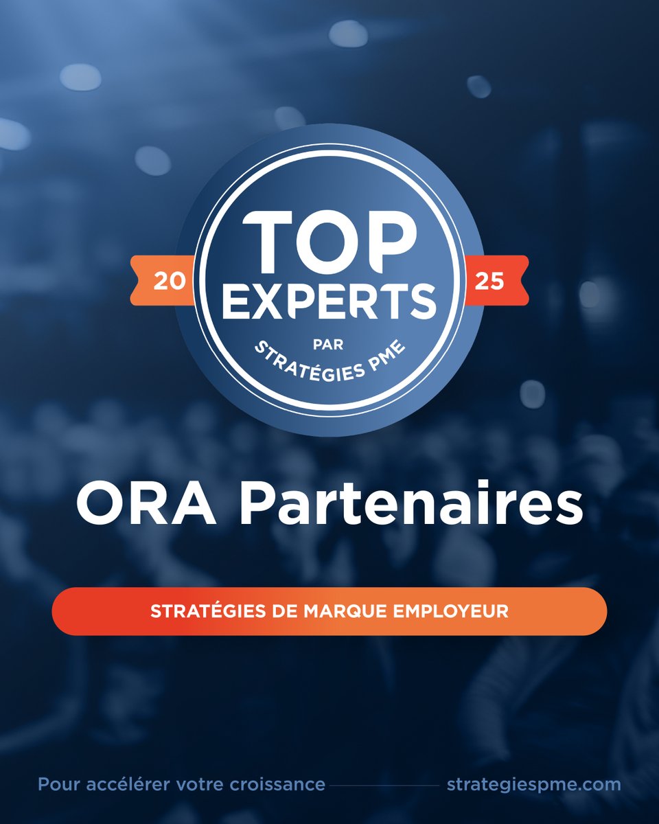 Stratégies PME est fier d’annoncer Ora Partenaires - Top Experts 2025 en Stratégies de marque employeur
Félicitations pour votre performance, atteignant un taux de satisfaction de 93 % lors de votre dernière participation à Stratégies PME.
topexpertspme.com - #TOPEXPERTSPME