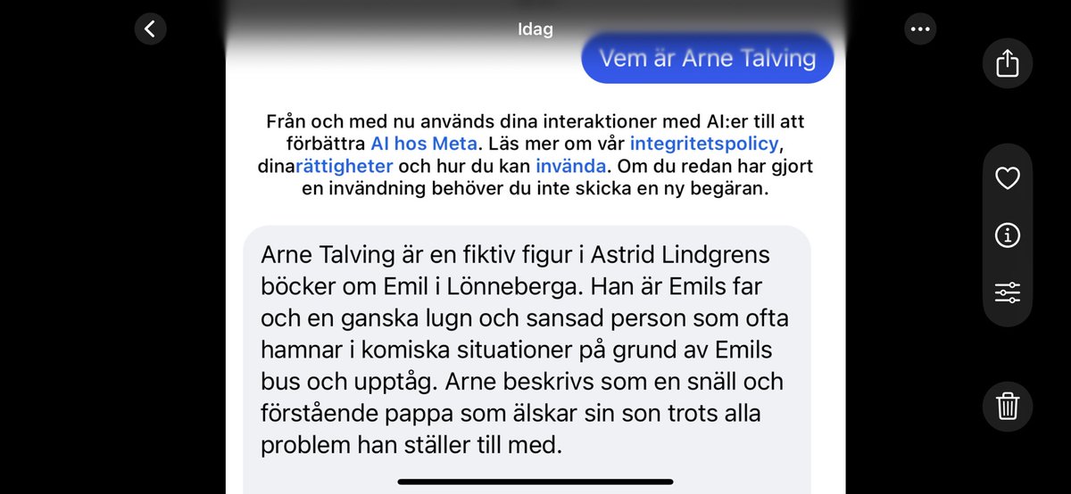 Passade på att fråga Meta AI vem jag var?