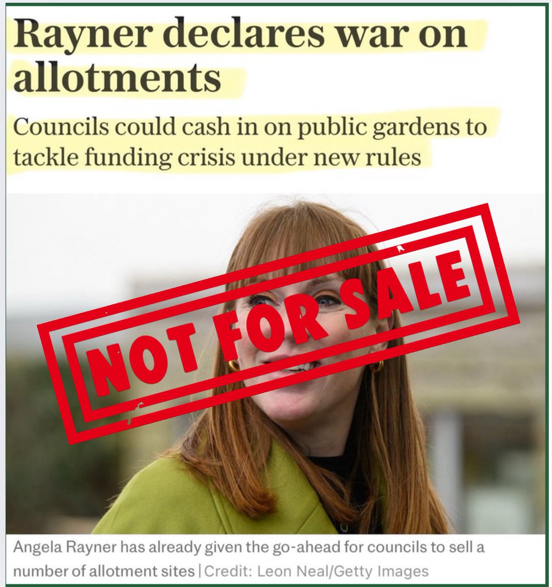 While we are still in charge in Broxtowe our allotments are NOT FOR SALE. 

🪏 Allotments are community spaces, public spaces, outside spaces. Mini communities coming together for the common good🪴 

Good for mental &amp; physical health,our community spirit. A little bit of joy. 👩‍🌾