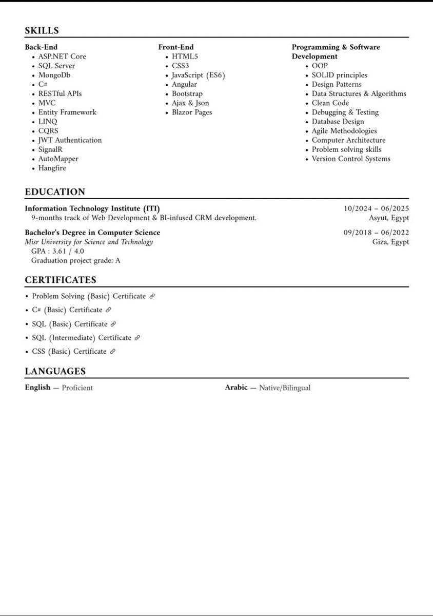 Open to work a Back-End .NET Developer
I’m actively seeking a new role, whether remote or based in Egypt.
Location:Cairo,Egypt
LinkedIn: linkedin.com/in/iamhobv
GitHub: github.com/iamhobv
If you don’t have an opportunity, a share would mean the world to me your network might