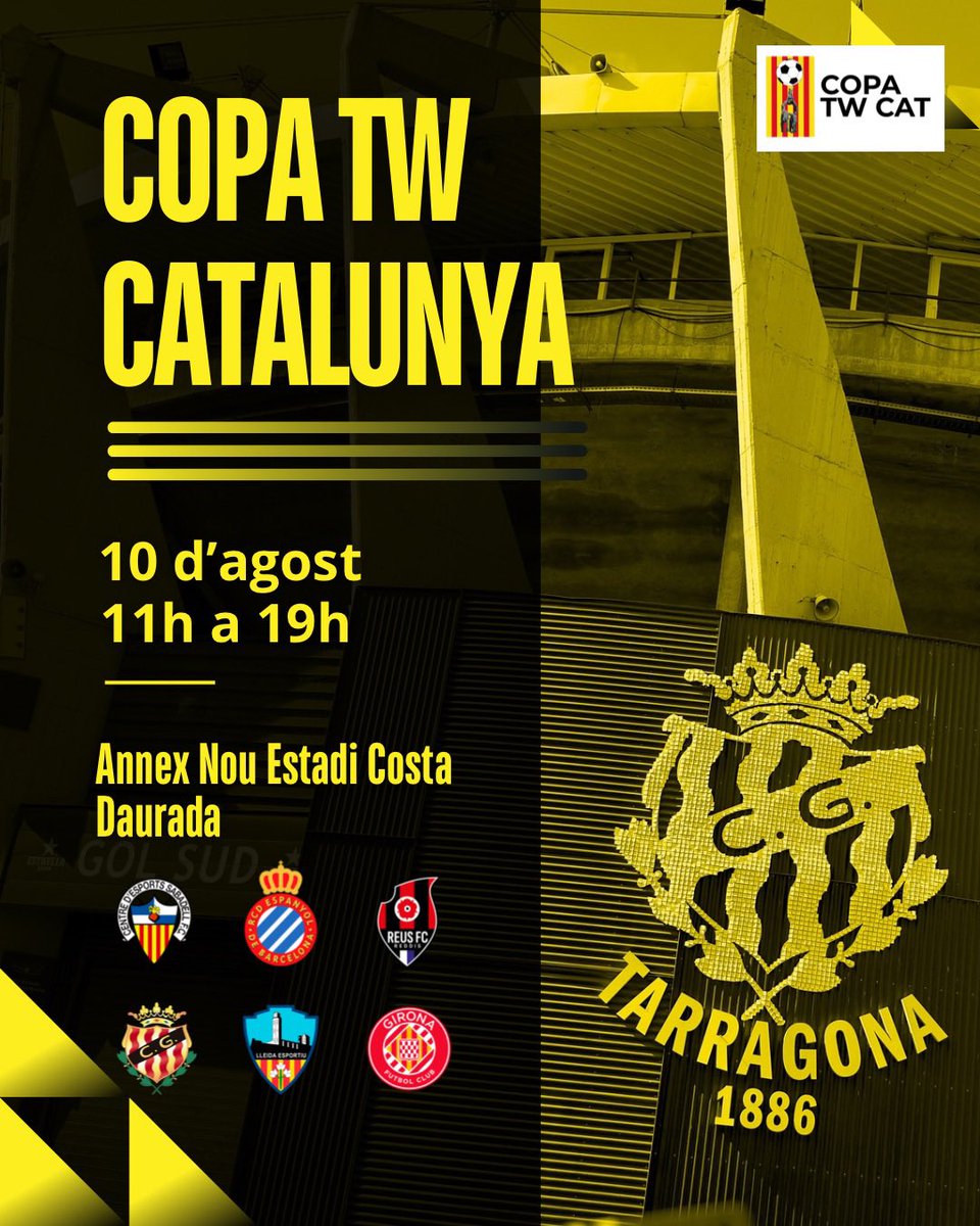 Quines ganes tenim de futbol català i  de germanor! 💛⚽️

Us adjuntem recomanacions per a qui vulgui veure l’espectacle de la #CopaTWCat, ja sigui des de casa o en directe, obrim fil: ⬇️