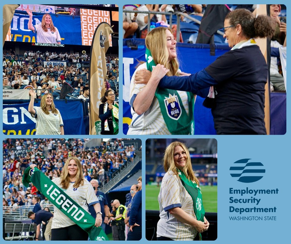 Congratulations to Commissioner Cami Feek, honored as a Legend at Reign FC's Pride Night on Friday! The halftime event recognized her dedication to servant leadership &amp; contributions in the LGBTQ+ community. #ReignTogether