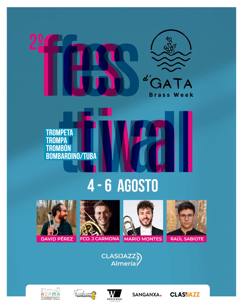 Y en clasijazz no se para y hoy lunes que comienza el Festival D’ Gata Brass Week . Compuesto por profesores almerienses de máximo nivel que están por el mundo con una carrera profesional impecable y que comparten sus conocimientos
¡¡Hoy a las 22:00 la *Big Bandarax* en Clasijazz