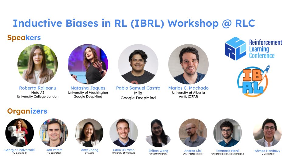 Inductive Biases in RL (@ibrlworkshop) on Twitter photo 🗓️ The IBRL Workshop kicks off tomorrow! 🎉
Join us at <a href="/RL_Conference/">RL_Conference</a> <a href="/UAlberta/">University of Alberta</a> to explore how Inductive Biases can boost 🚀 the performance of RL agents.
📄 Accepted papers: sites.google.com/view/ibrl-work…
📅 Full schedule: sites.google.com/view/ibrl-work…
#ReinforcementLearning #RLC2025 🗓️ The IBRL Workshop kicks off tomorrow! 🎉
Join us at <a href="/RL_Conference/">RL_Conference</a> <a href="/UAlberta/">University of Alberta</a> to explore how Inductive Biases can boost 🚀 the performance of RL agents.
📄 Accepted papers: sites.google.com/view/ibrl-work…
📅 Full schedule: sites.google.com/view/ibrl-work…
#ReinforcementLearning #RLC2025