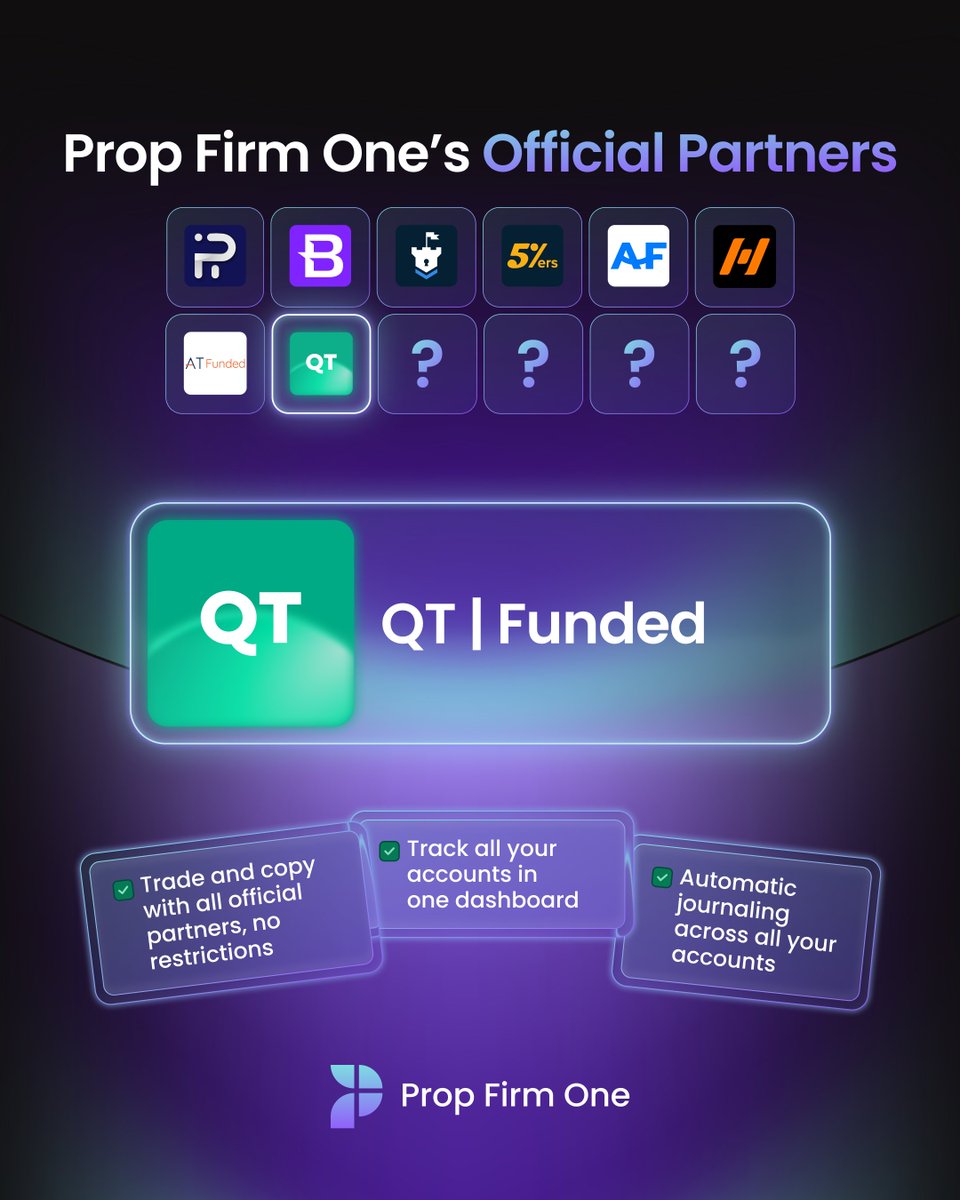 Prop Firm One (@propfirmone) on Twitter photo Introducing our 8th official partner: <a href="/QuantTekel/">QuantTekel</a> ๐
Founded in 2023, QT Funded has quickly become a popular choice among traders, earning the โMost Popular New Firmโ title at the 2024 PFM Awards.
Manage all your prop firm accounts in one powerful interface. Prop Firm One Introducing our 8th official partner: <a href="/QuantTekel/">QuantTekel</a> ๐
Founded in 2023, QT Funded has quickly become a popular choice among traders, earning the โMost Popular New Firmโ title at the 2024 PFM Awards.
Manage all your prop firm accounts in one powerful interface. Prop Firm One