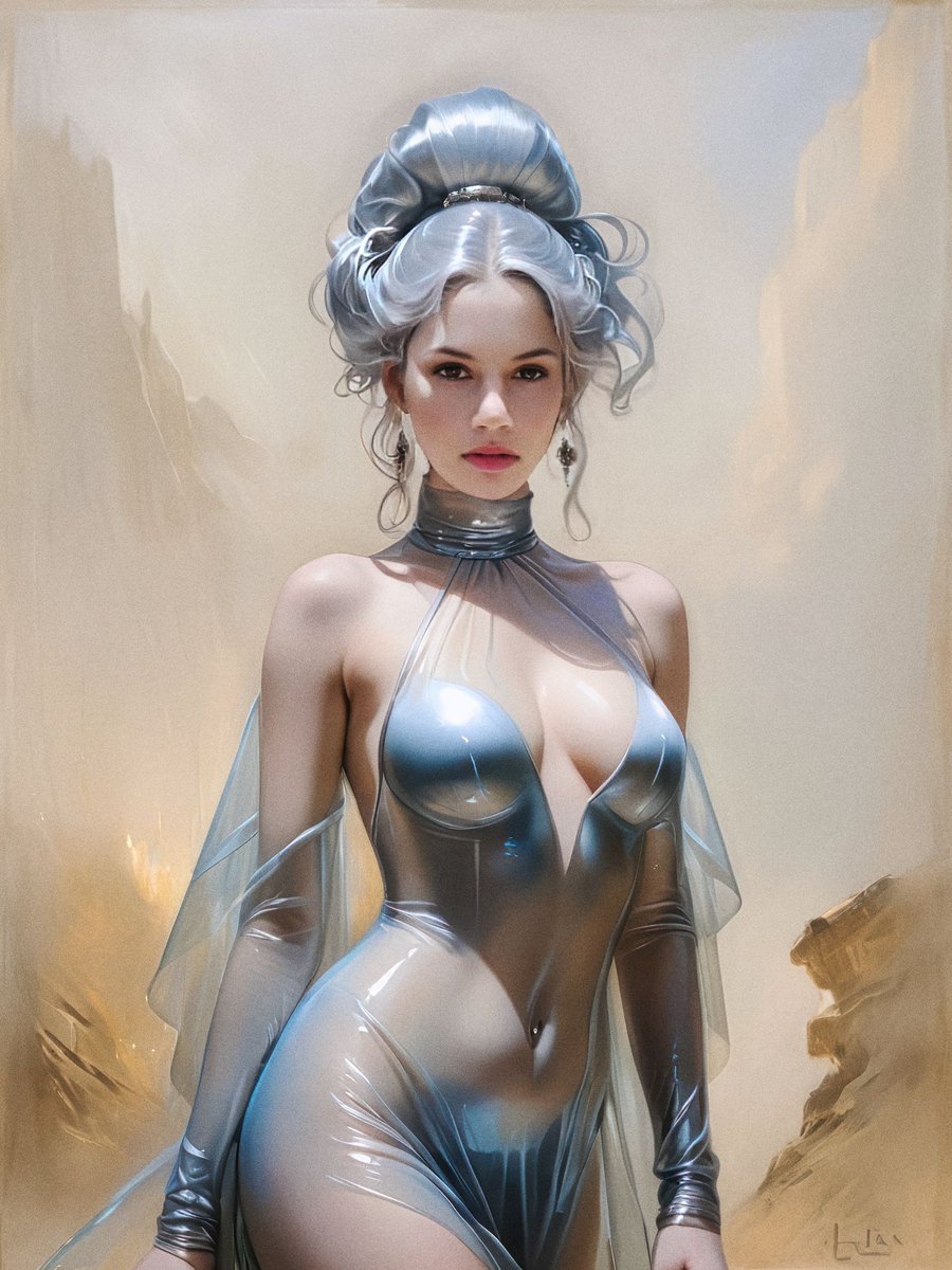 Unveiling the latest from #Unicore7. It's all about otherworldly charm, woven with silvery blues and warm beige. Can you feel the elegance and mystery? #NFT #DigitalArt