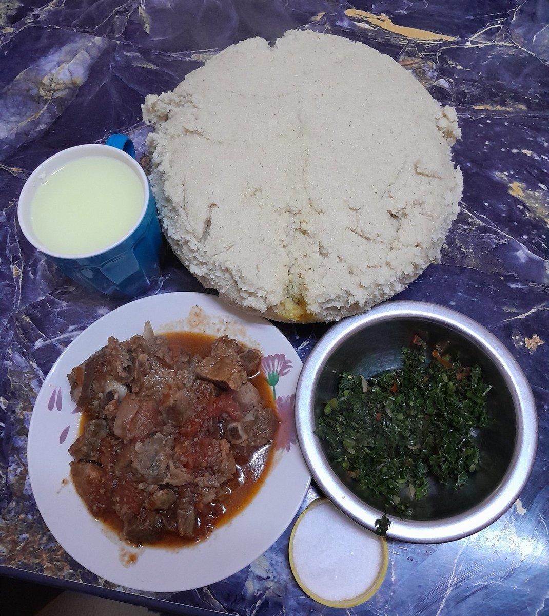 Grandma; let me prepare something small for you before you leave 

Something small;