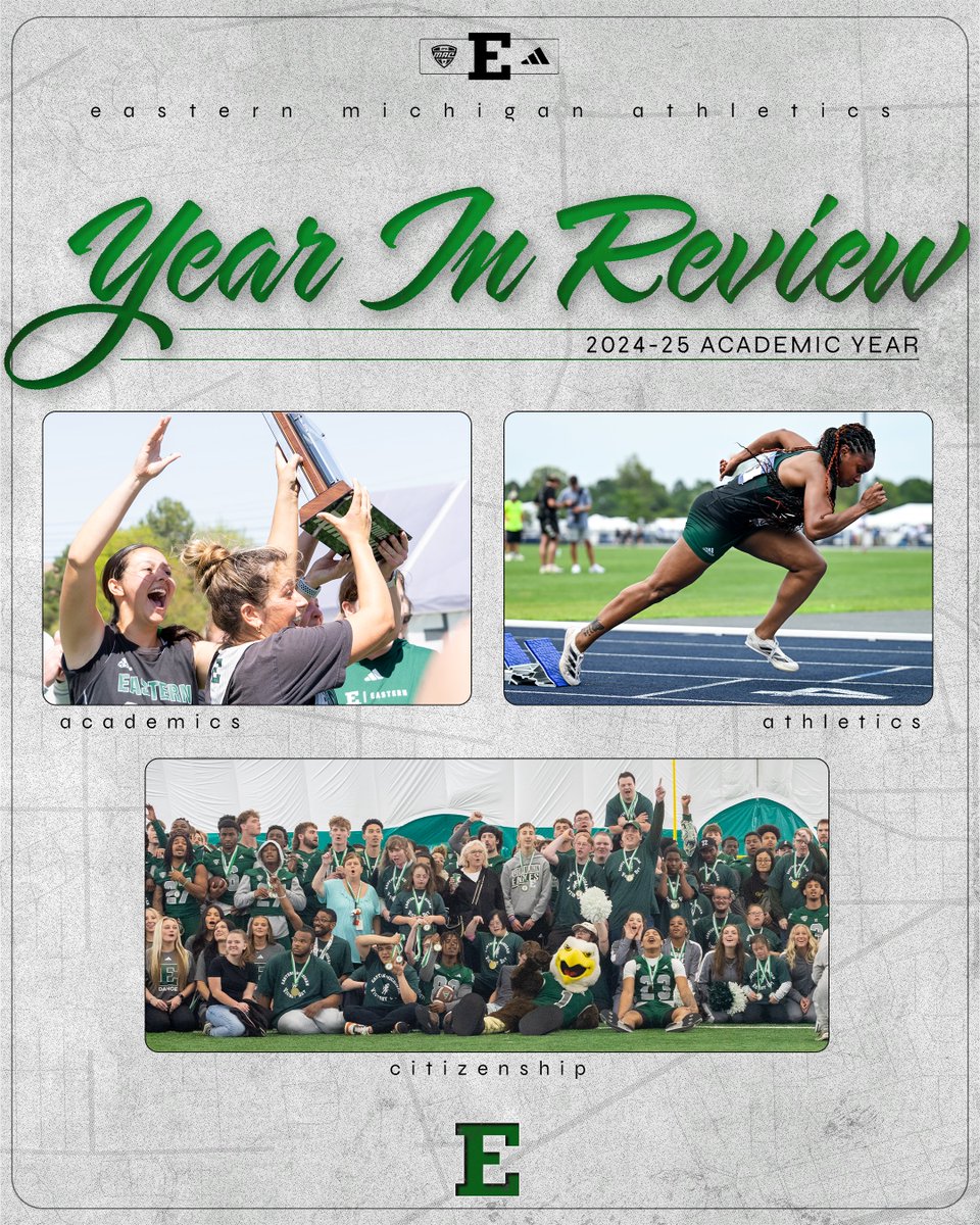 Soaring on the field and in the classroom! 📚💪

In 2024-25, EMU student-athletes racked up 52 MAC Player of the Week honors while continuing to excel academically.

Learn more 🔗: tinyurl.com/29rvxzrn

🦅 | #EMUEagles