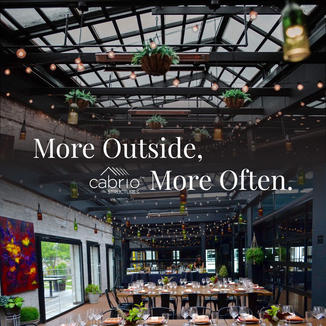 CabrioStructure's tweet image. Our retractable CabrioFlex roofs and opening walls let the atmosphere flow right in, no matter the season. One moment it’s cozy and enclosed, the next it’s wide open to the sky. 

Learn more at cabriostructures.com
#CabrioStructures #Pizzaman #MilwaukeeRestaurants